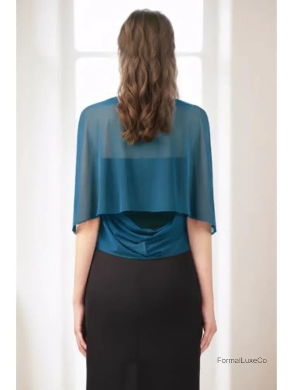 Sheer Chiffon Wrap Shawl for Evening Dresses & Weddings